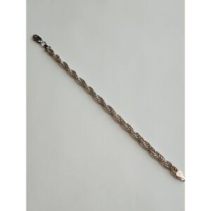 Milor Italy 925 Sterling Silver Rope Chain Bracelet 7"